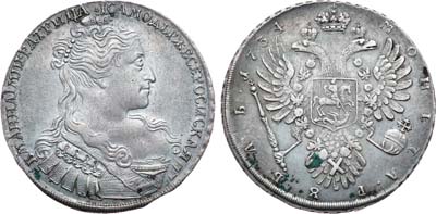 Лот №167, Коллекция. 1 рубль 1734 года. 