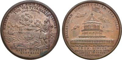 Лот №16, Коллекция. Медаль 1704 года. В память сооружения крепости Кроншлота.