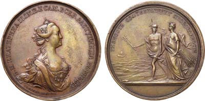 Лот №318, Коллекция. Медаль На дозволение свободного привоза хлеба из Лифляндии и Эстляндии в Санкт-Петербург.