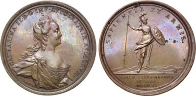 Лот №335, Коллекция. Медаль 1770 года. В память побед над Турцией.