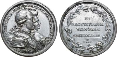 Лот №382, Коллекция. Медаль 1782 года. В память визита Великого Князя Павла Петровича и Великой Княжны Марии Федоровны в Аугсбург.