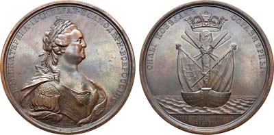 Лот №384, Коллекция. Медаль 1782 года. На умножение русского военного флота.