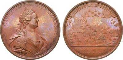 Лот №407, Коллекция. Медаль 1789 года. В память победы над шведами и истребление шведского флота у Роченсальма.