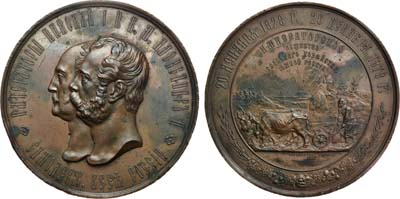 Лот №710, Коллекция. Медаль 1878 года. В память 50-летия Императорского Общества Сельского Хозяйства Южной России.