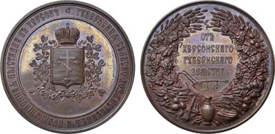 Лот №750, Коллекция. Наградная медаль 1888 года. Херсонской губернской Сельско-Хозяйственной Промышленной выставки.