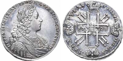 Лот №89, Коллекция. 1 рубль 1728 года. 