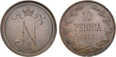 Лот №1025, 10 пенни 1895 года.