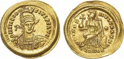 Лот №21,  Римская Империя. Император Феодосий II. Солид 408-450 гг.