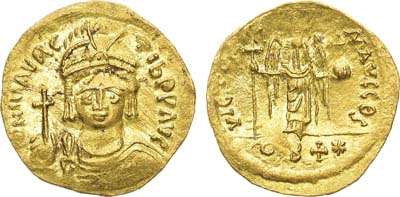 Лот №24,  Византийская Империя. Император Маврикий Флавий Тиберий. Облегчённый солид 582-602 гг.