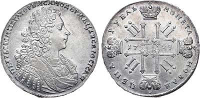 Лот №419, 1 рубль 1728 года.