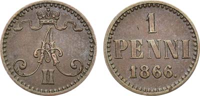 Лот №933, 1 пенни 1866 года.