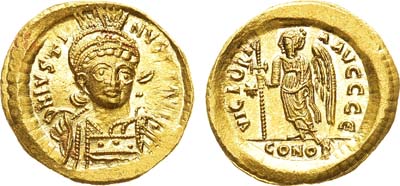 Лот №11,  Византийская Империя. Император Юстиниан I. Солид 518-522 гг.