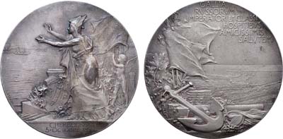 Лот №899, Медаль 1896 года. В память прибытия во Францию Императора Николая II и Императрицы Александры Федоровны.