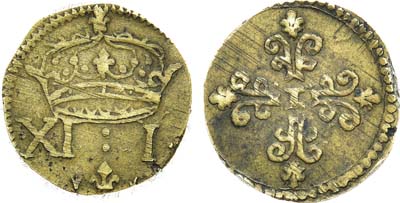 Лот №101,  Королевство Франция. Король Людовик XIII. Весовой эквивалент серебряного франка периода правления Людовика XIII.
