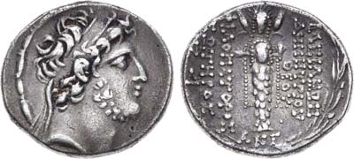 Лот №12,  Сирия. Царь Деметрий III Эвкер. Тетрадрахма  96-87 гг. до н.э.