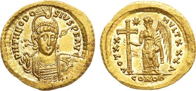 Лот №26,  Римская империя. Император Феодосий II. Солид 423-424 гг.
