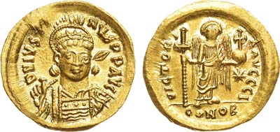 Лот №29,  Византийская Империя. Император Юстиниан I. Солид 518-527 гг.
