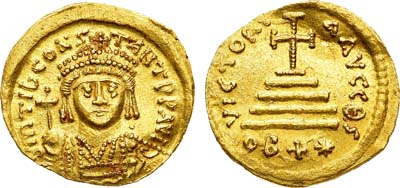 Лот №31,  Византийская империя. Император Тиберий II Константин. Облегчённый солид 578-582 гг.