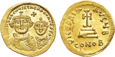 Лот №32,  Византийская империя. Император Ираклий. Солид 610-641 года.