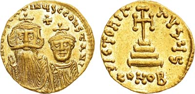 Лот №34,  Византийская империя. Император Констант II. Солид 641-668 гг.