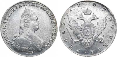 Лот №434, 1 рубль 1787 года. СПБ-ТI-ЯА.