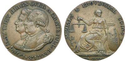 Лот №59,  Британская империя. Йоркшир. 1/2 пенни 1794 года. Двойной портрет Георга III и королевы Шарлотты.