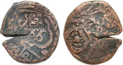 Лот №75,  Картлийско-Кахетинское царство. Грузия. Царь Ираклий II. 1/2 бисти 1179 г.х. (1765 года). С надчеканом.