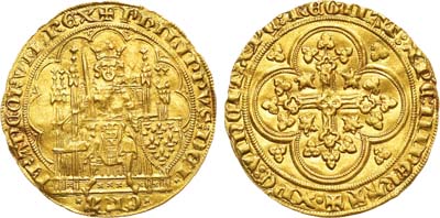 Лот №80,  Королевство Франция. Король Филипп VI Валуа. Экю 1328-1350 гг.