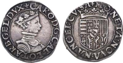Лот №82,  Франция. Герцогство Лотарингия. Герцог Карл III (1545-1608 гг.) Тестон 1550 года.