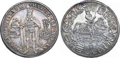 Лот №83,  Священная Римская империя. Тевтонский орден. Пруссия (Мариенбург). Император Максимилиан I Габсбург. Рейхсталер 1603 года.