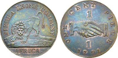 Лот №99,  Сьерра-Леоне. Колония. 1 цент 1791 года.