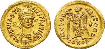 Лот №101,  Византийская империя. Император Анастасий I. Солид 492-507 гг.