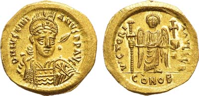Лот №102,  Византийская империя. Император Юстиниан I. Солид 527-565 гг .