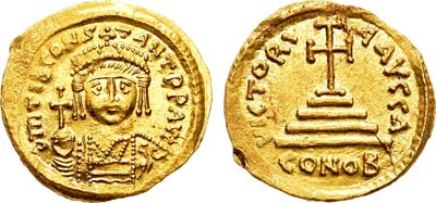 Лот №106,  Византийская империя. Император Тиберий II Константин. Cолид 578-582 гг.