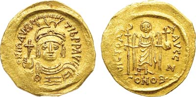 Лот №107,  Византийская империя. Император Маврикий Тиберий. Солид 583-602 гг.