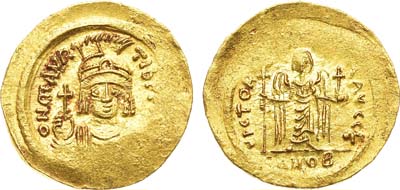 Лот №109,  Византийская империя. Император Маврикий Тиберий. Солид 583-602 гг.