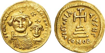 Лот №112,  Византийская империя. Император Ираклий. Солид 613-616 гг.