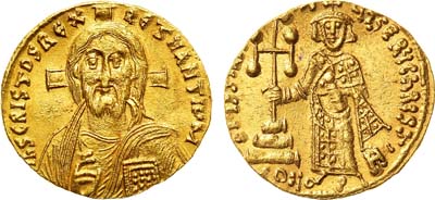 Лот №122,  Византийская империя. Император Юстиниан II. Солид 685-695 гг.
