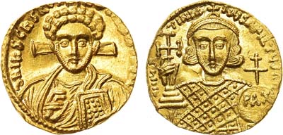 Лот №126,  Византийская империя. Император Юстиниан II (второе правление). Солид 705 года.