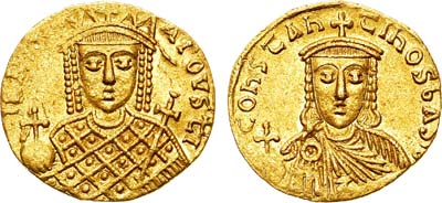 Лот №137,  Византийская империя. Император Константин VI и императрица Ирина. Солид 792-797 гг.