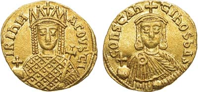 Лот №138,  Византийская империя. Император Константин VI и императрица Ирина. Солид 792-797 гг.