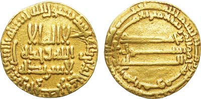 Лот №181,  Аббасидский халифат. Халиф Харун ар-Рашид и Мухаммед аль-Амин. Динар 186 г.х (802 год).
