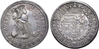 Лот №198,  Священная Римская империя. Австрия. Великий герцог Леопольд V. Рейхсталер 1628 года.