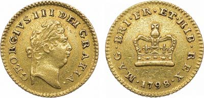 Лот №213,  Великобритания. Король Георг III. 1/3 гинеи 1798 года.