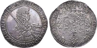 Лот №221,  Германия. Курфюршество Саксония (Альбертинская линия). Курфюрст Иоханн Георг II. Талер 1662 года.
