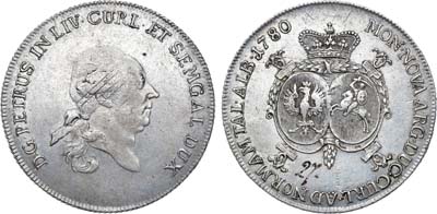 Лот №467,  Герцогство Курляндия. Герцог Петр Бирон. Талер 1780 года.