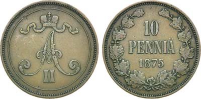 Лот №716, 10 пенни 1875 года.