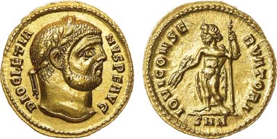 Лот №72,  Римская империя. Император Диоклетиан. Ауреус 294 года.