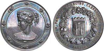 Лот №738, Медаль 1884 года. Рижского общества садоводства.
