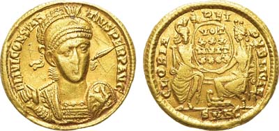 Лот №74,  Римская империя. Император Констанций II Август. Солид 355 года.